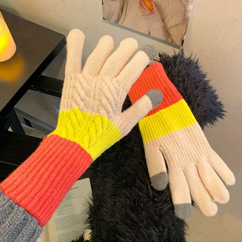 1 Pair Grey Warm Gloves