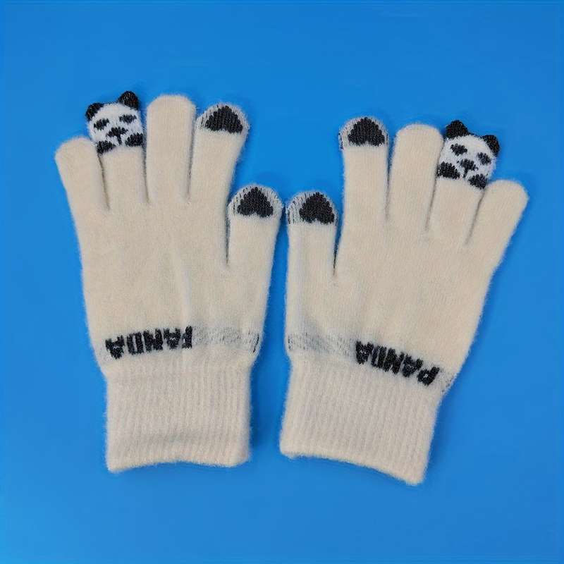 1 Pair Grey Warm Gloves
