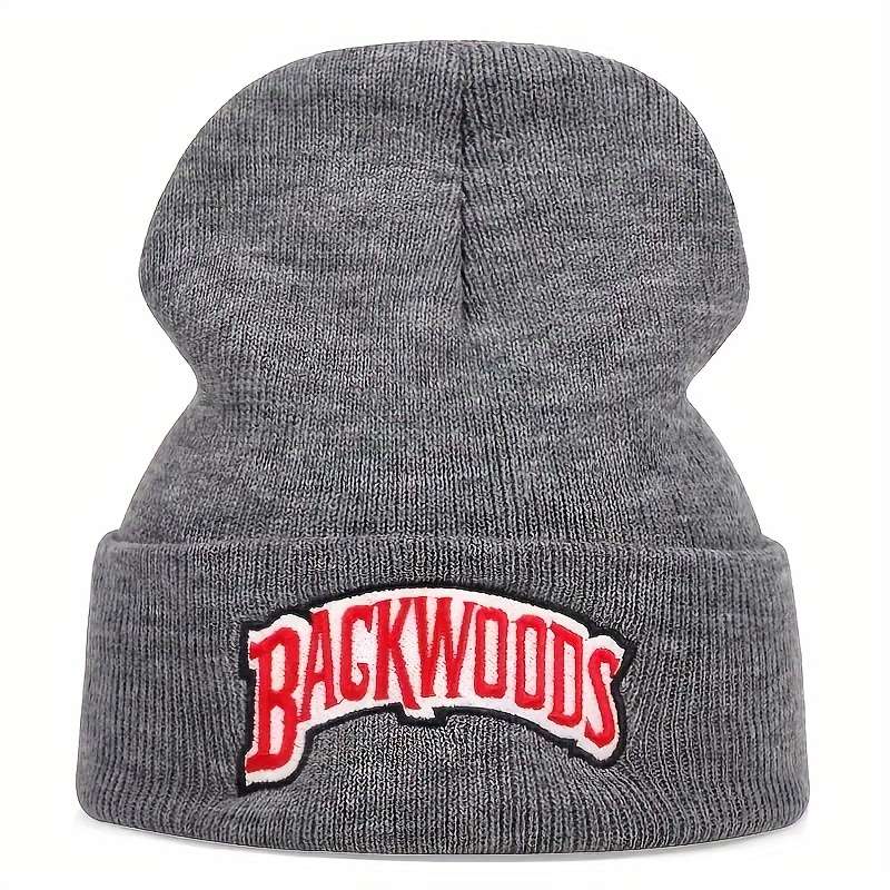 1pc 1pc Autumn And Winter Unisex Backwoods Embroidery Hip Hop Knitted Hat Elastic Foldable Trend