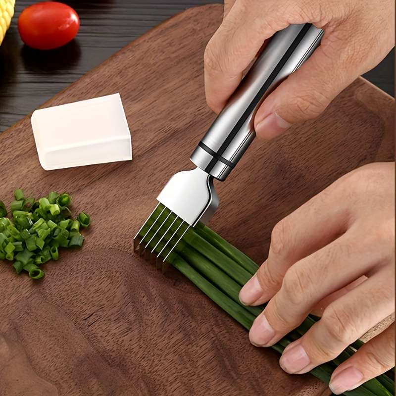1pc Kitchen Multifunctional Stainless Steel Onion Shredded Onion Flower Knife Onion Garlic Chi