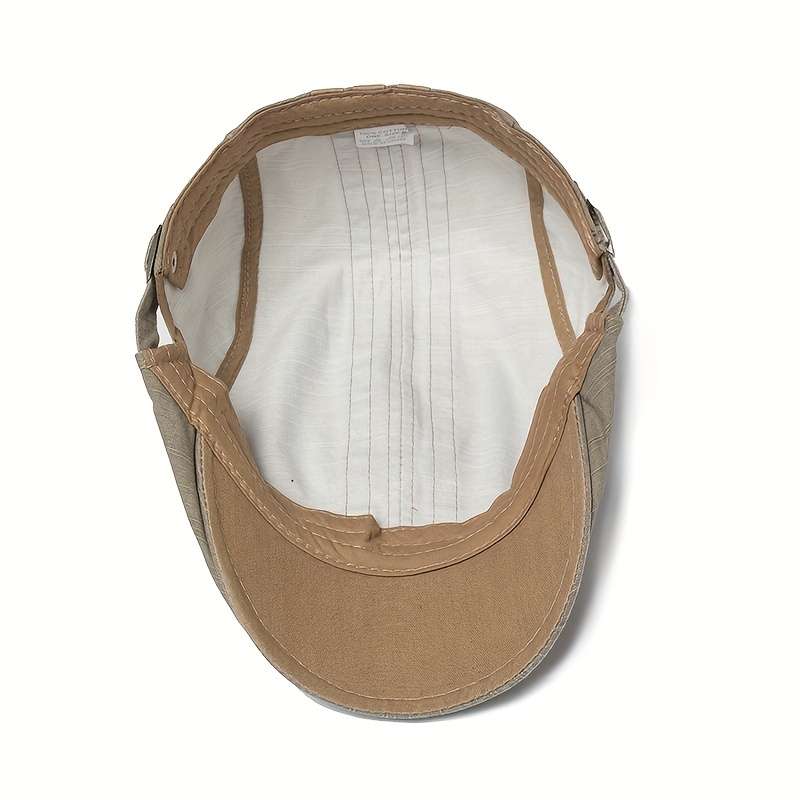 1pc Vintage Beret Hat Vintage Men's Embroidery Beret Spring Autumn Flat Cap Adjustable Visor Hat