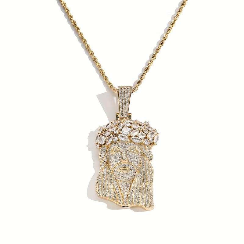 1 Piece Golden Color Jesus Theme Pendant