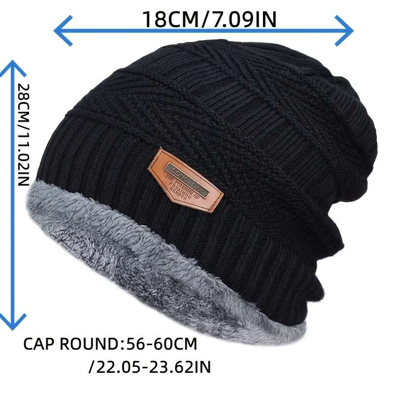 1pc Unisex Winter Beanie Hat Knit Hat Thick Winter Breathable Hat Skull Cap
