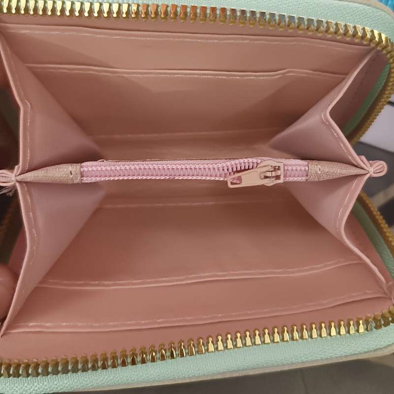 1pc A Cute Zipper Wallet for Girls a Casual Card Holder a Women'S Bag a Phone Pouch And an Ador