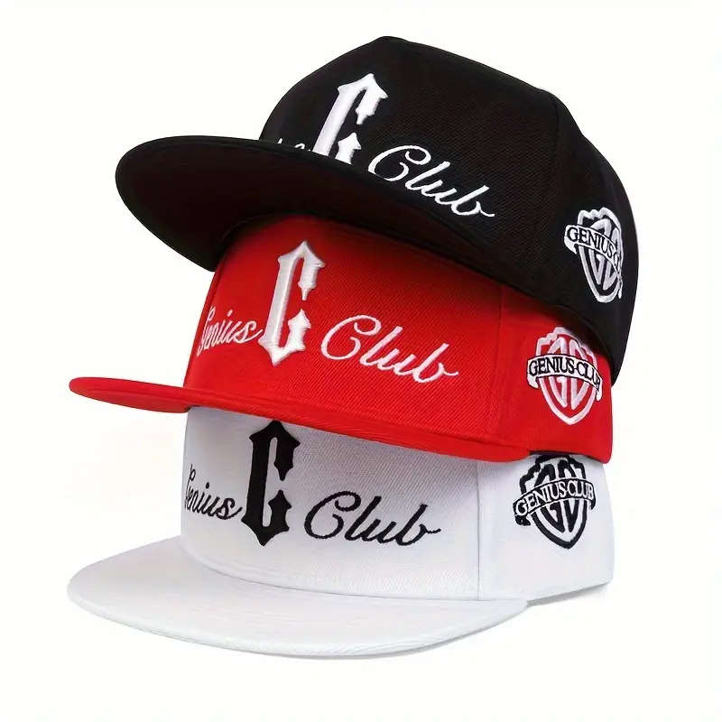 1pc Men's C Letter Side GENIUS CLUB Rotating Hat Outdoor Adjustable Sun Protection Casual Hat Spring