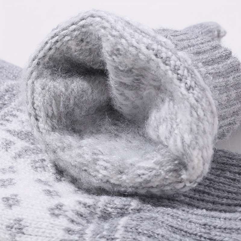 1 Pair Grey Warm Gloves