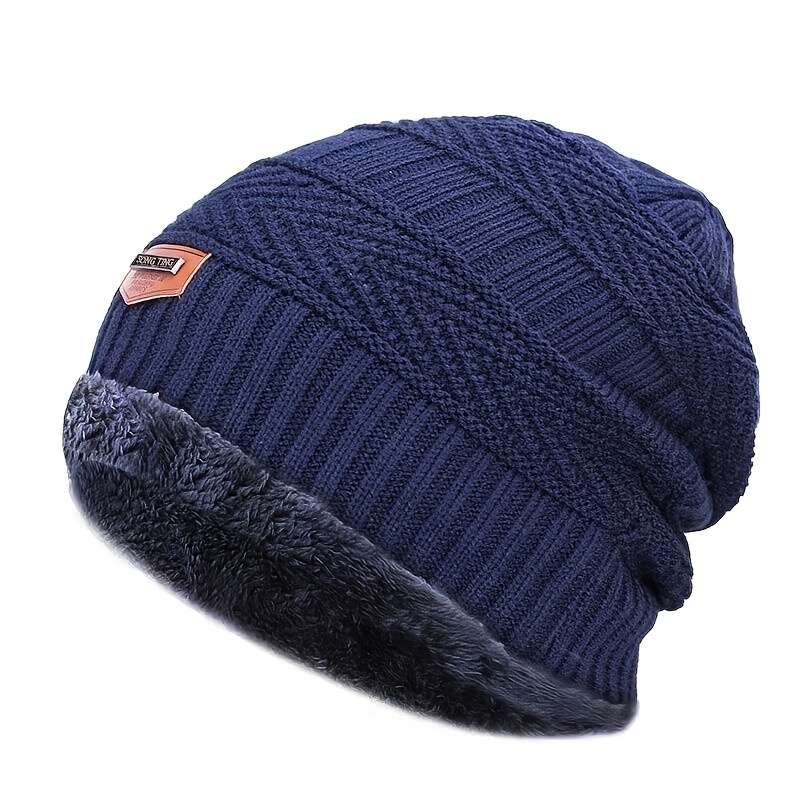 1pc Unisex Winter Beanie Hat Knit Hat Thick Winter Breathable Hat Skull Cap