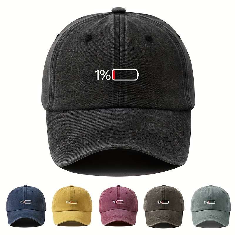 1pc Unisex Sunshade Breathable Baseball Cap With Battery Pattern For Outdoor Sport gift For Me