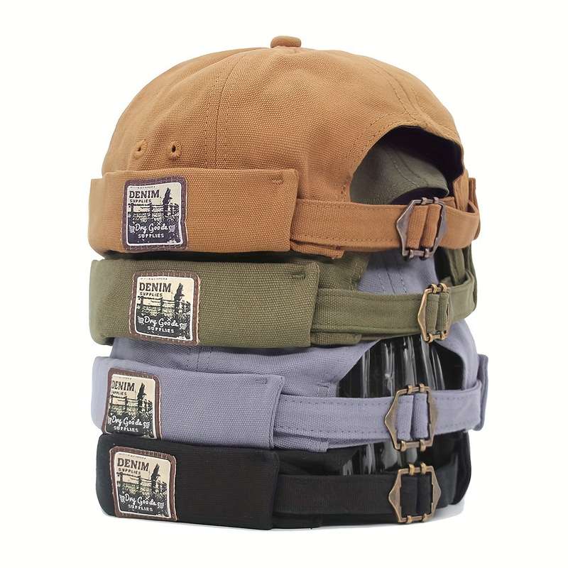 1pc Adjustable Breathable Docker Cap Xlamulu Vintage Docker Cap Adjustable Breathable Beanie w