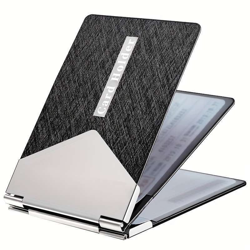 1pc Metal PU Leather Credit Card Holder Ultra-thin Driver's License Case ID Credit Card Holde
