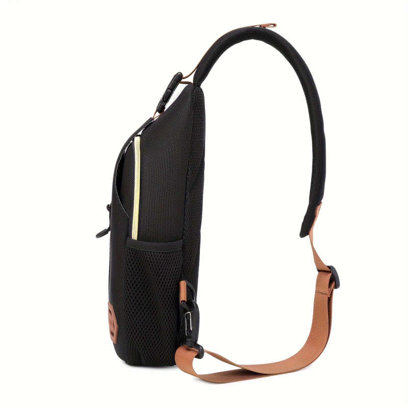 1pc Men'S Adjustable Crossbody Chest Bag Durable Sling Shoulder Bag with Multiple Compartments Ideal
