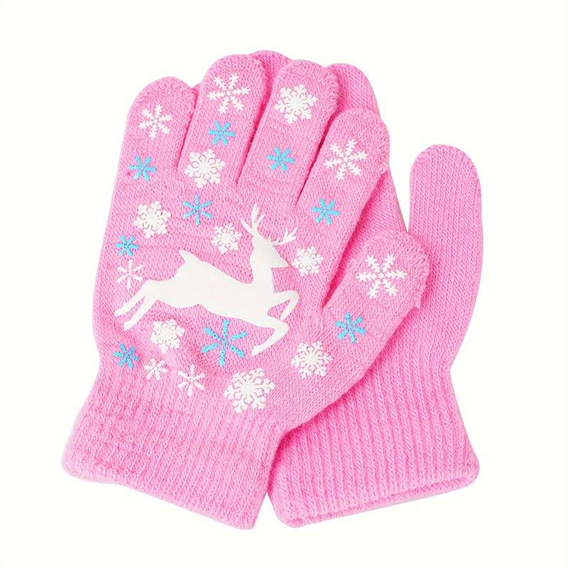 1 Pair Red Warm Gloves