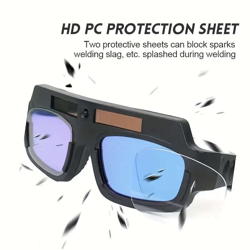 1pc Automatic Light-Adjusting Welding Glasses for Welders Color-Changing Welding Protection Labor Pr