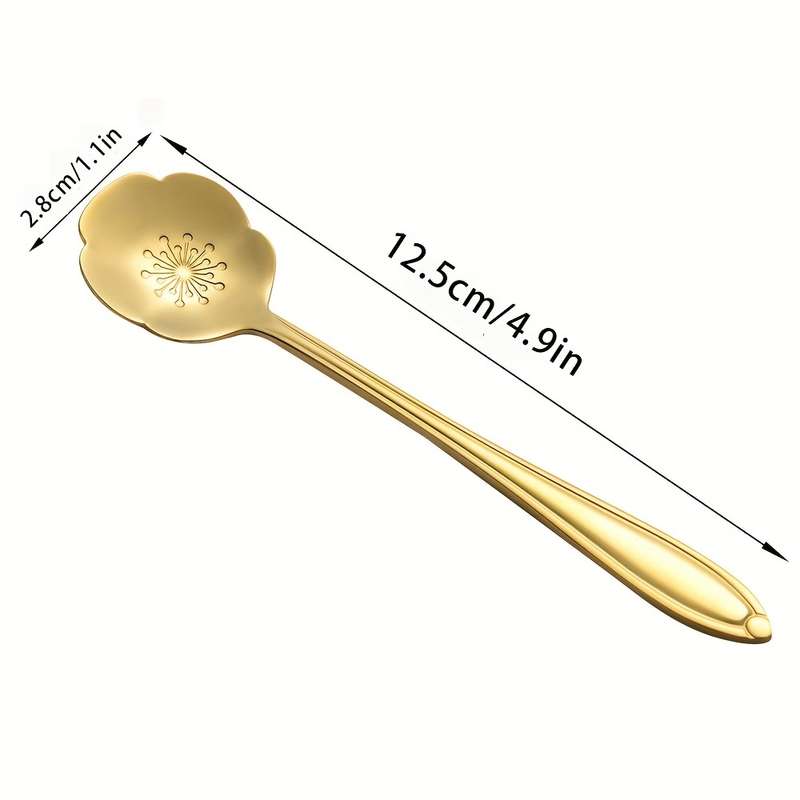 8pcs Flower Spoon Set Stainless Steel Tea Spoon Stirring Spoon Coffee Spoon Mixing Spoon Sugar