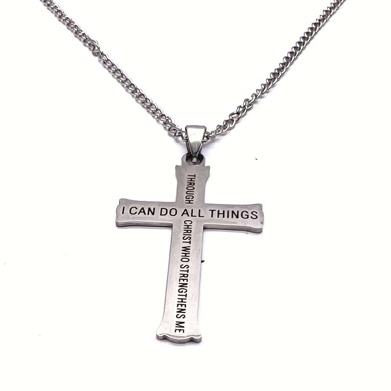 1 Piece Golden Add Blackx2 Jesus Theme Pendant