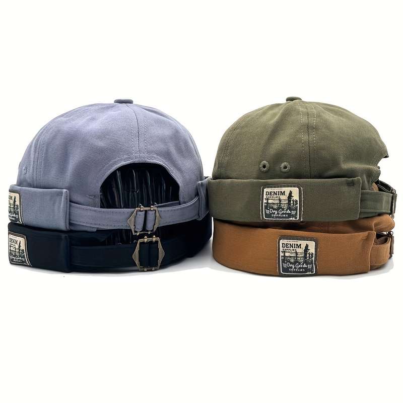 1pc Adjustable Breathable Docker Cap Xlamulu Vintage Docker Cap Adjustable Breathable Beanie w