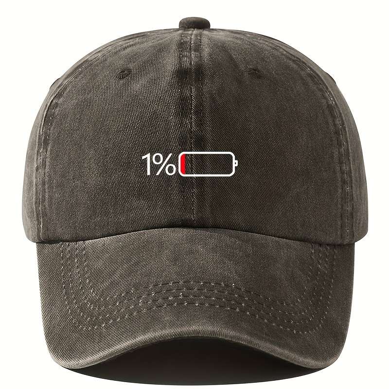 1pc Unisex Sunshade Breathable Baseball Cap With Battery Pattern For Outdoor Sport gift For Me
