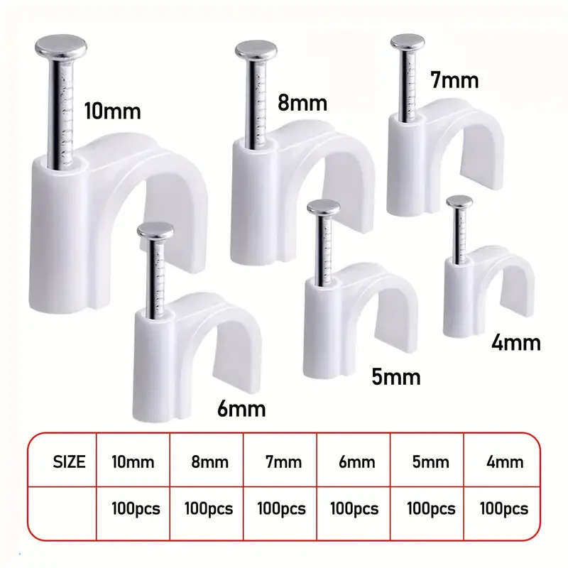 100 White Cable Clips