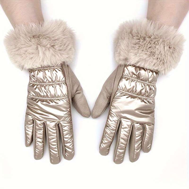 1 Pair Khaki Warm Gloves