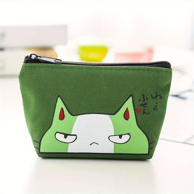 1pc Adorable Cartoon Cat Wallet Small Girl Storage Bag Coin Purse Portable Creative Handheld Key Ho