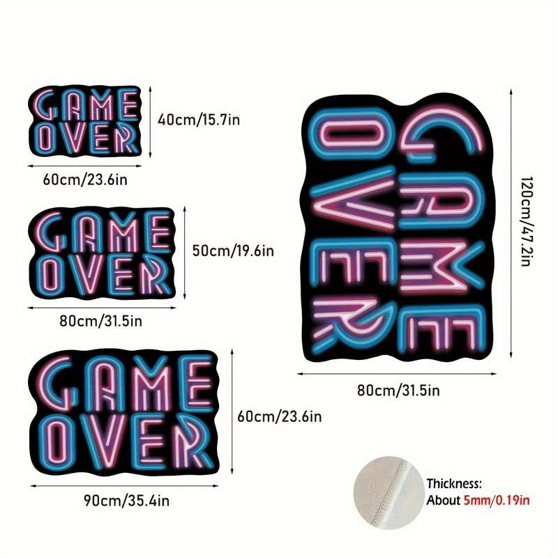 1Pc 50x80cm 19.6x31.5inch Game Over Floor Mat