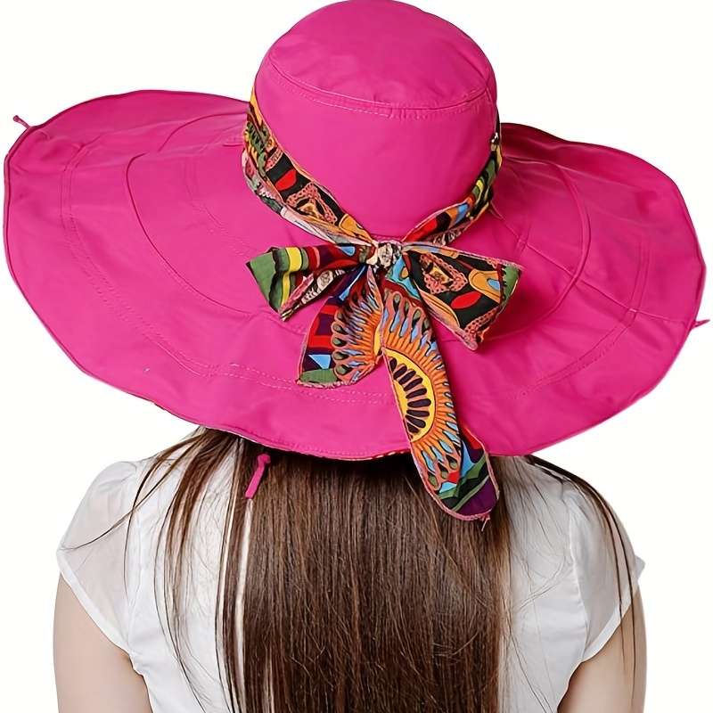 1pc Stay Protected in Style Women's Large Brim UV Protection Summer Sun Hat for Beach Vacation