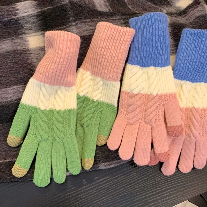 1 Pair Grey Warm Gloves