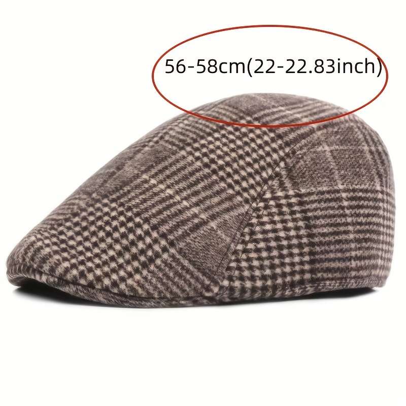 1pc Men's British Style Duckbill Cap 65% Polyester Woven Boho Hat