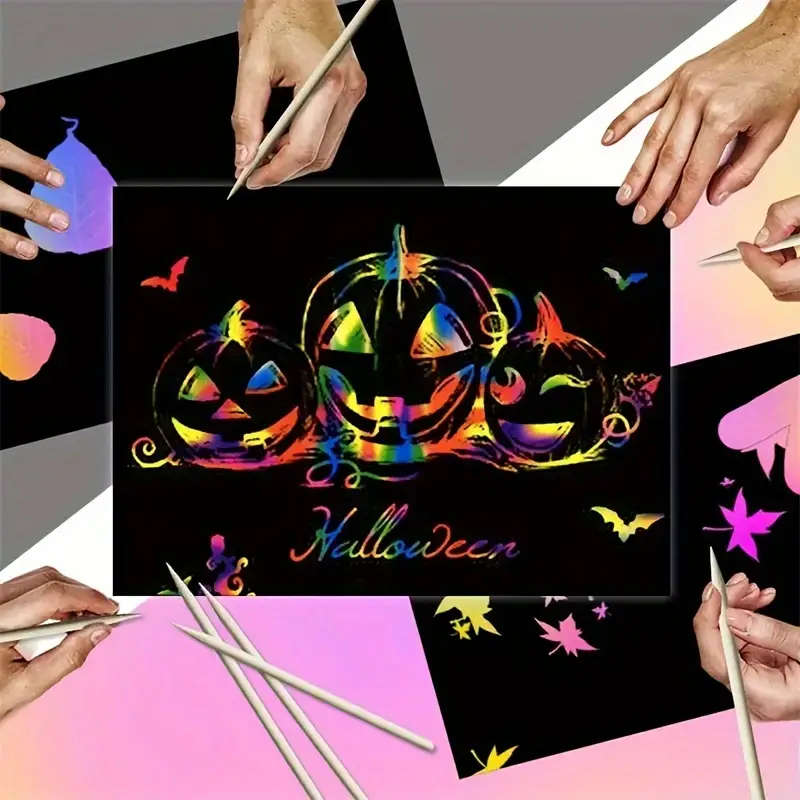 20 Magic Scratch Papers With 5 Bamboo Pens