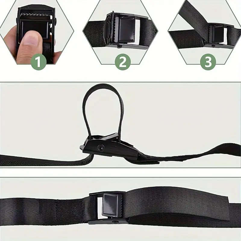 4-Piece Heavy Duty Ratchet Buckle Tie-Down Straps