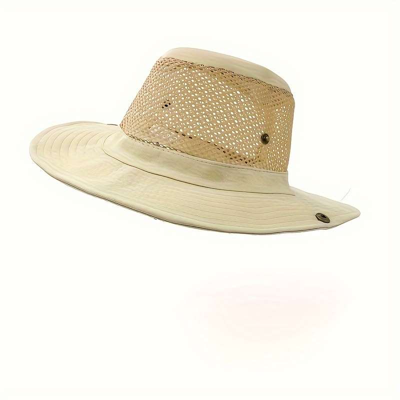 1pc Fisherman's Hat Outdoor Hiking Big Eaves Breathable Mesh Hat Sun Visor Hats For Men And Women.
