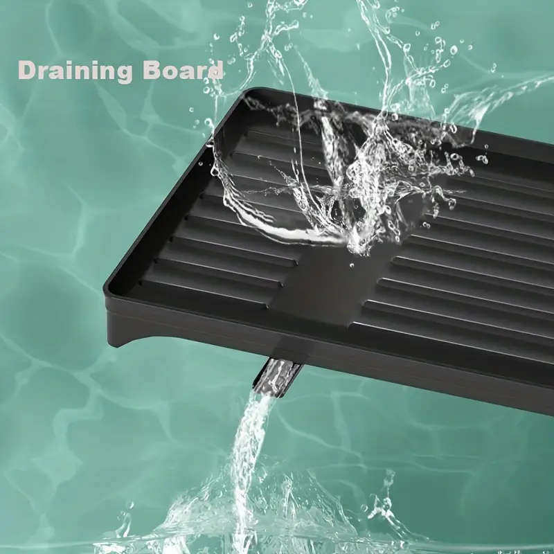 1pc Large Capacity 2-Tier Dish Drying Rack with Drainboard, Double-Layer Bowl & Cup Rack, Detachable