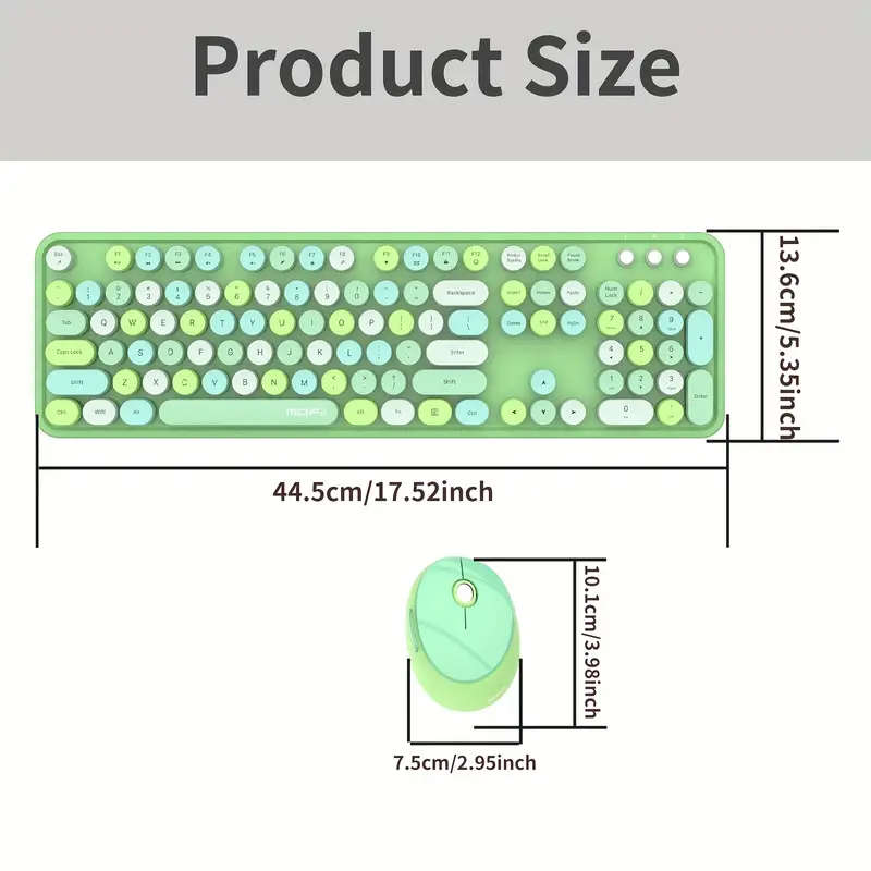 MOFII Sweet Retro Punk Mixed Color Wireless Keyboard and Mouse Set