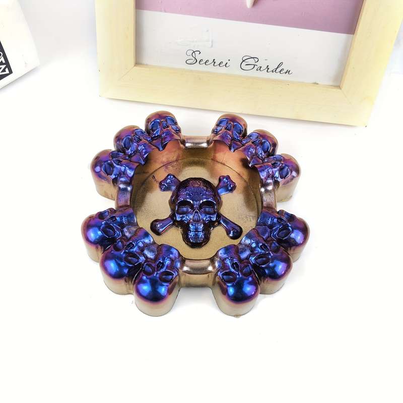 1pc Spooky Human Skull Ashtray Silicone Mold For Scary Halloween Decorations And Decorative Sku