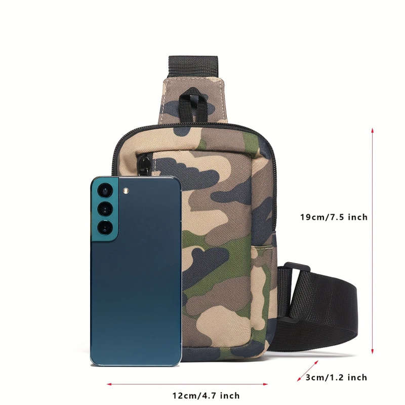 1pc Men's Camouflage Small Crossbody Bag Lightweight Satchel Shoulder Bag For Traveling And Hiking P