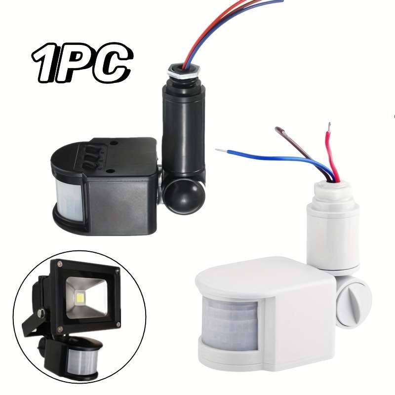 1pc LED Light Motion Sensor Automatic Infrared PIR Infrared Detector 180 Degree Rotating Outdoor Tim