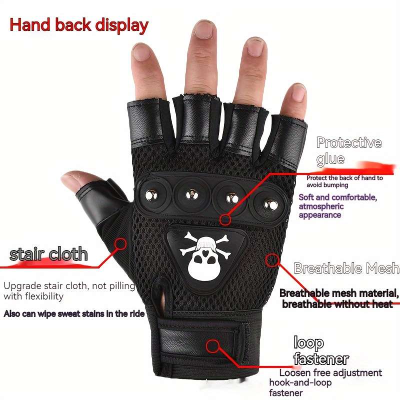 1 Pair Black Outdoor Sports Gloves