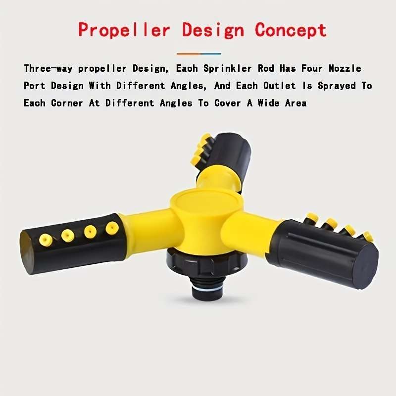 1Pc Sprinklers Lawn Automatic Sprinkler Rotating 3 Adjustable Rotating Arms