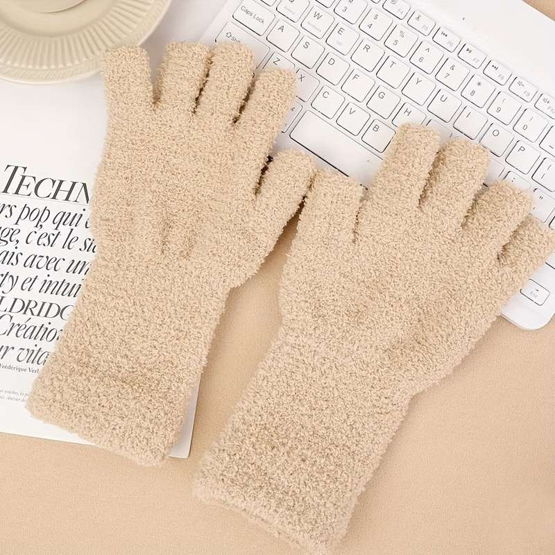 1 Pair Gray Warm Gloves