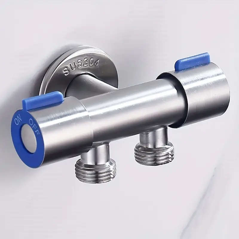 1pc Wall Mounted Stainless Steel Shower Diverter with Double Handle Control Easy Installation and Co