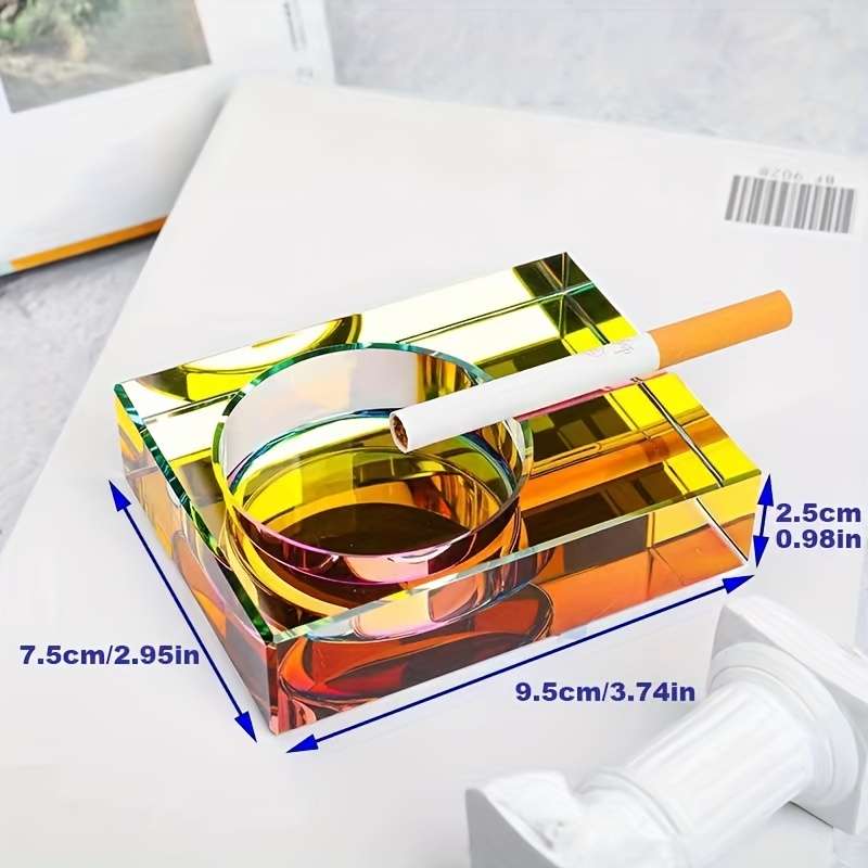 1pc Crystal Ashtray Personality Fashion Colorful Creative Advertising Promotional Glass Ashtray