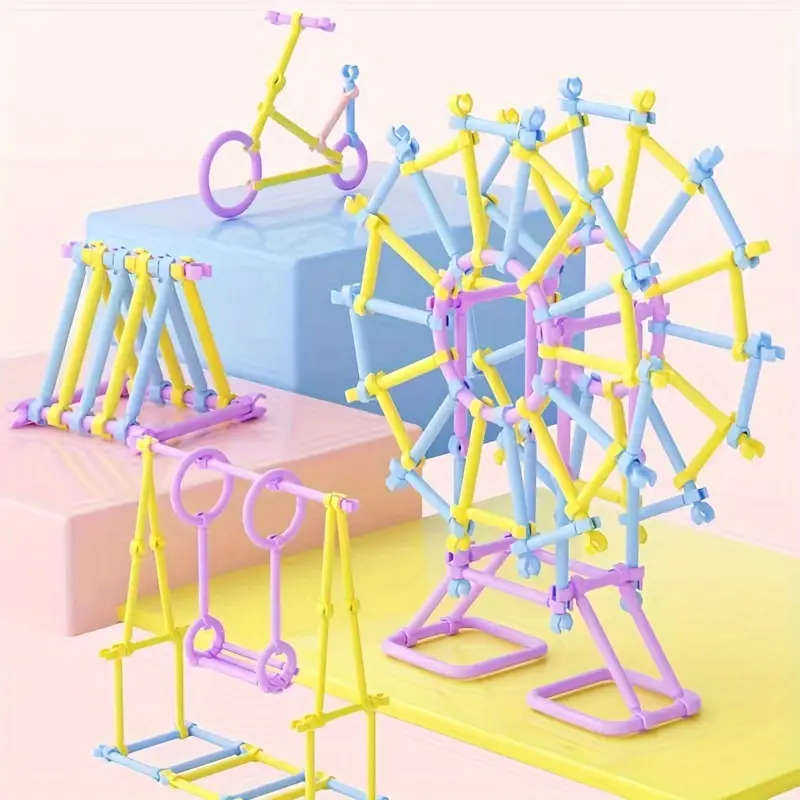 100pcs sticks building blocks inserts assembly educational toys diy building puzzle 3d three dimensional halloween thanksgiving day christmas gift details 9