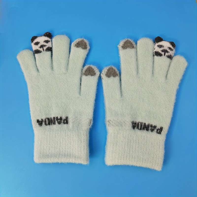1 Pair Grey Warm Gloves