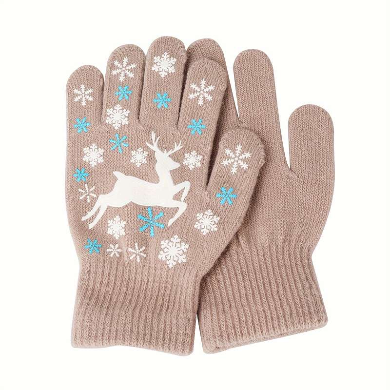 1 Pair Red Warm Gloves