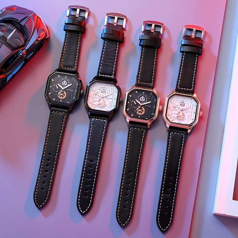 1pc Black Technology Watch Men's Advanced Sense New Concept Trend Sports Ideal Choice For Gifts