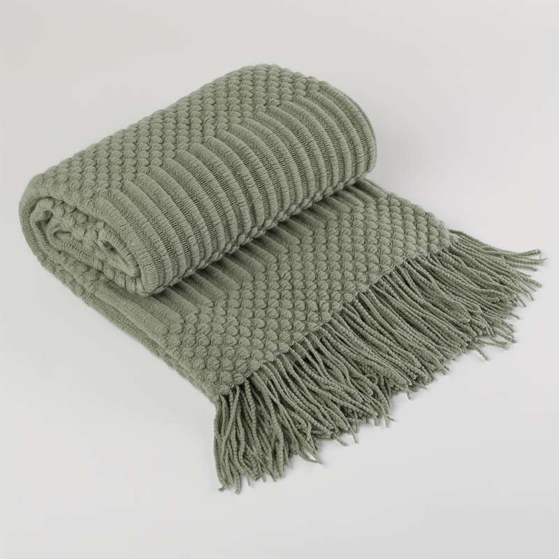 1ps Blanket Color Sage Green size 152.4x203.2cm