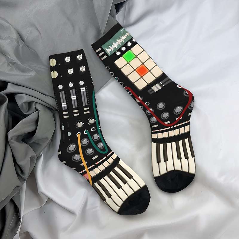 1 Pair Piano Abstract Keys  Socks
