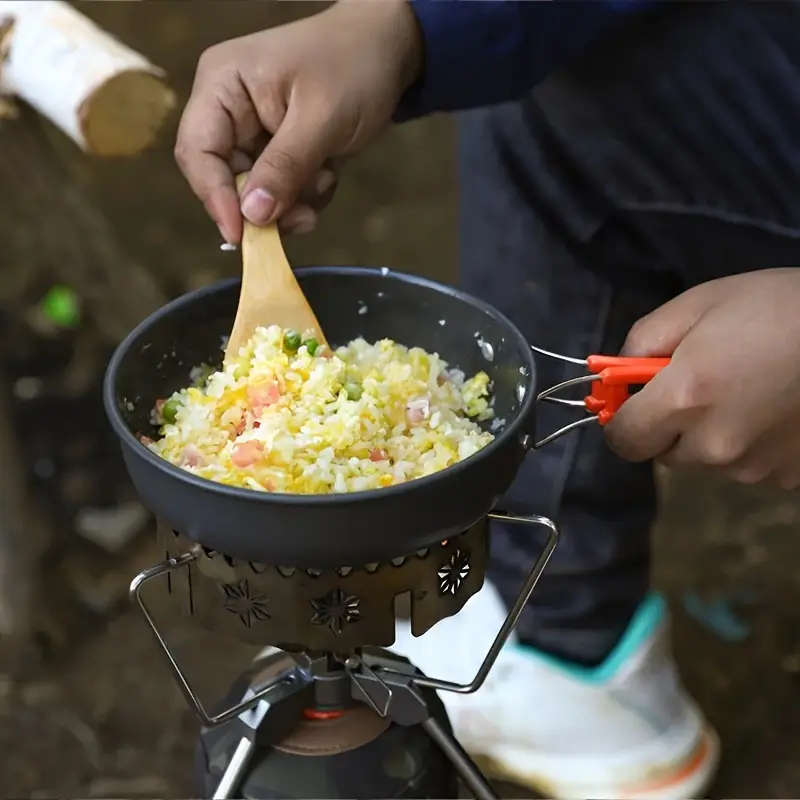 Outdoor Portable 2-3 Person Camping Pot Set Picnic Cookware Non Stick Pot Teapot And Tableware
