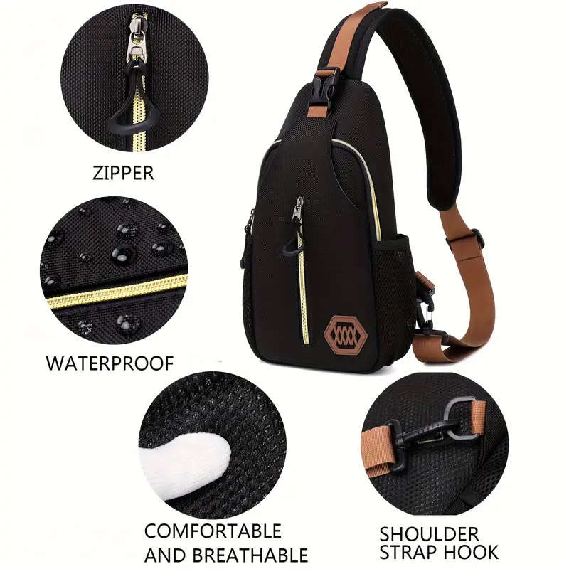 1pc Men's Adjustable Chest Bag Waterproof Portable Shoulder Bag Crossbody Bag Very Suitable For Trav