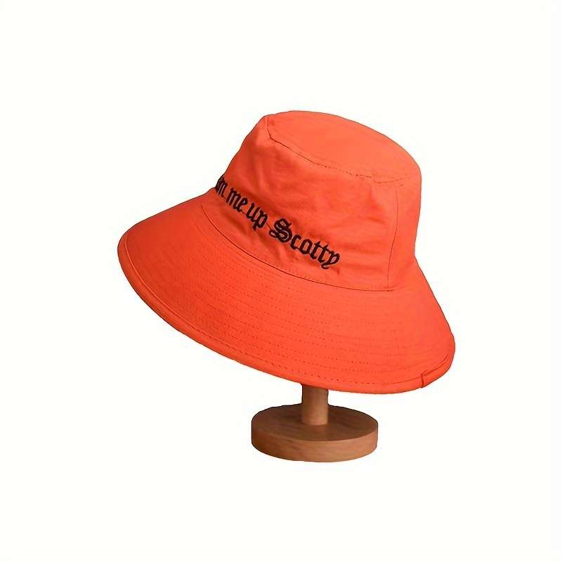 1pc Women's Sun Hat Cotton Fisherman Cap Non-Stretch Lightweight Embroidered Hand Wash Only P